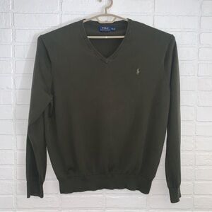 Polo by Ralph Lauren Men's V-Neck Sweater - Dark Green